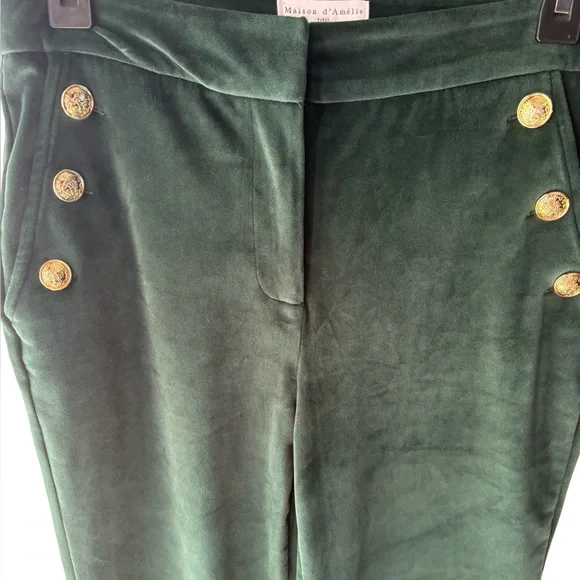Anthropologie Madison d’Amelie Stunning Forest green Velvet pants. - Picture 4 of 4